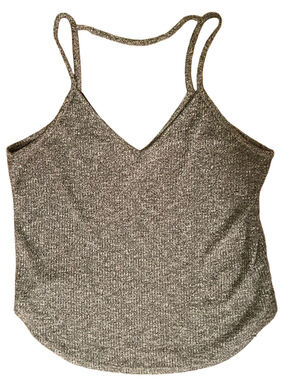 Ardene Knit Cami Tank with back strap detail - heather grey, size large